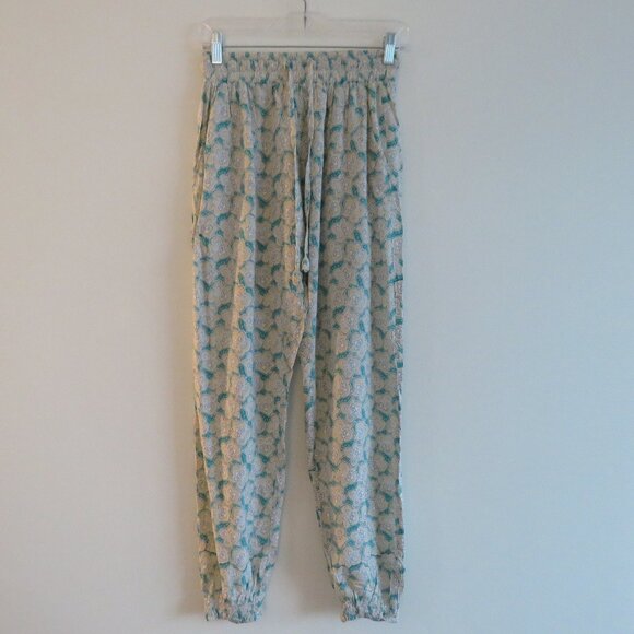 GILLIA HAWAII Floral Print Pull On Pants Festival Summer Boho Bohemian - Size M - Picture 2 of 14